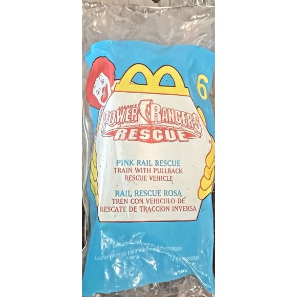 McDonalds Happy Meal Toy Power Rangers Rescue Pink Rail Rescue #6 2000 Vintage - Picture 7 of 9